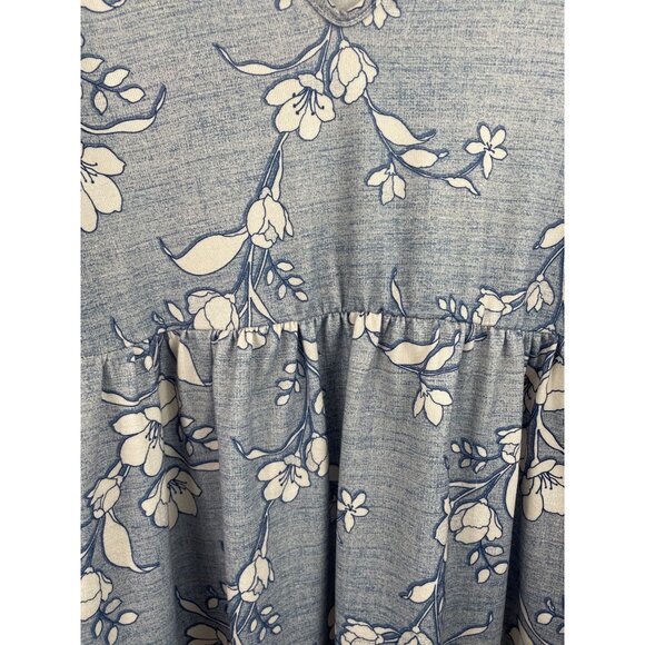 Love U Dear Womens Size Large Blue & White Floral Hoodie - Picture 5 of 10